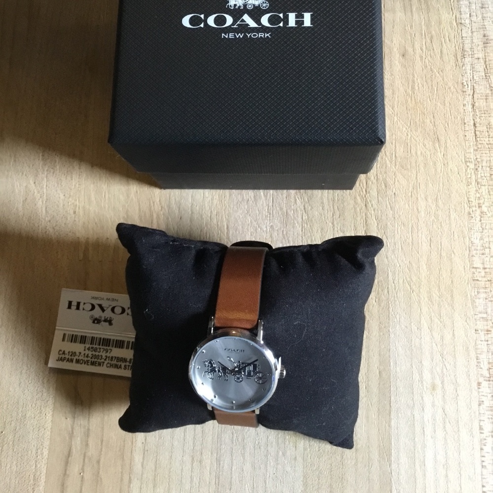 Coach Perry Saddle Leather Strap Watch 28mm